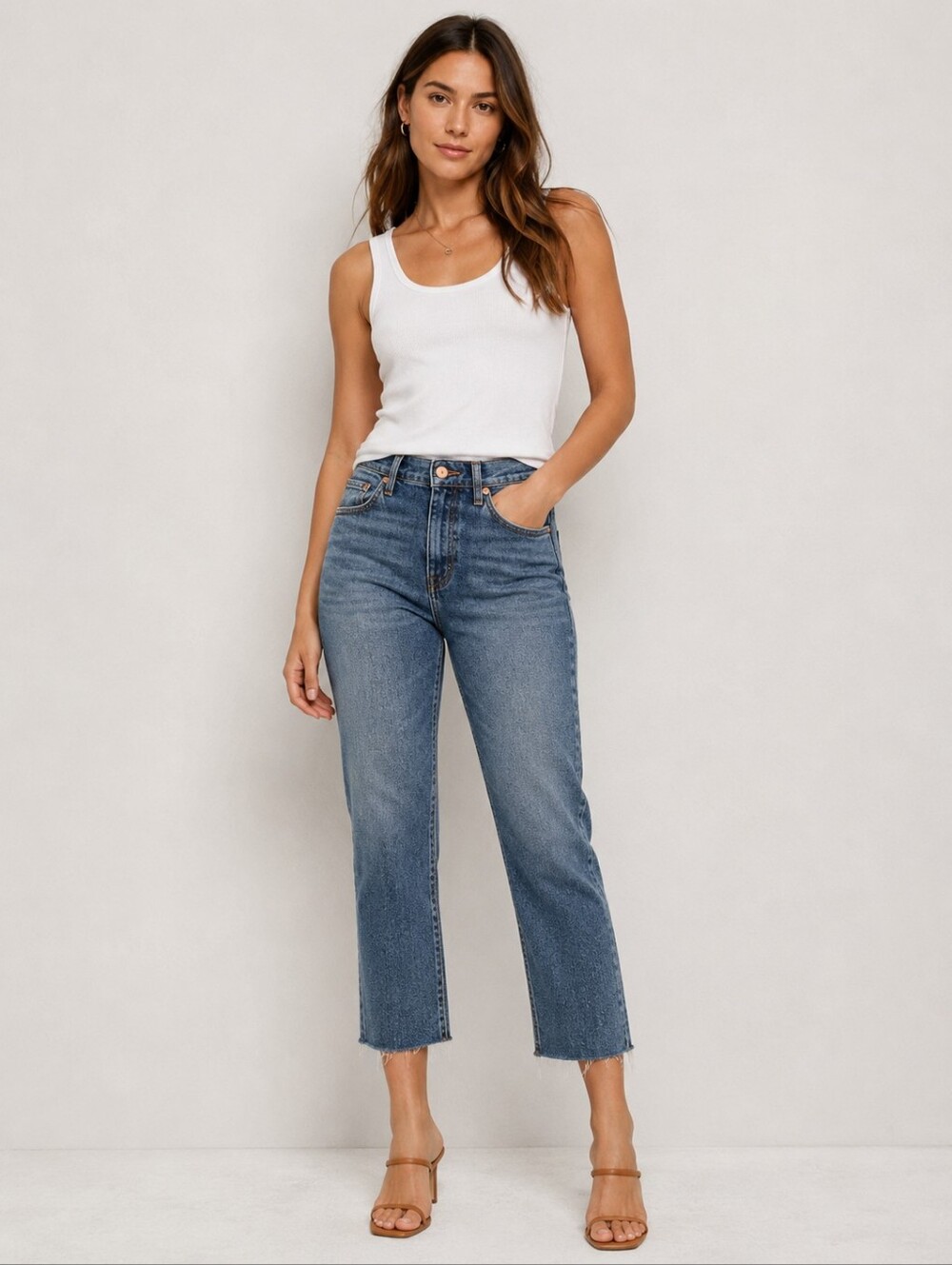 ❤️ LOFT HIGH RISE STRAIGHT CROP JEANS, 8P (29 PETITE)